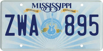 MS license plate ZWA895