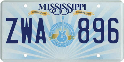 MS license plate ZWA896