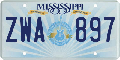 MS license plate ZWA897