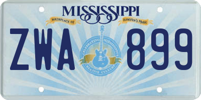 MS license plate ZWA899