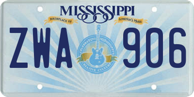 MS license plate ZWA906