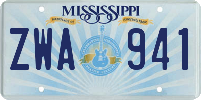 MS license plate ZWA941