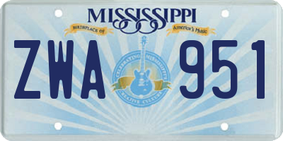 MS license plate ZWA951