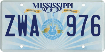 MS license plate ZWA976