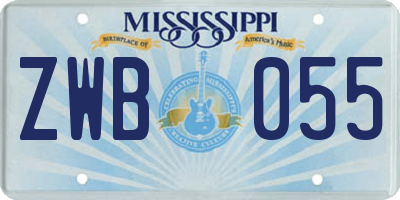 MS license plate ZWB055