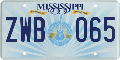 MS license plate ZWB065