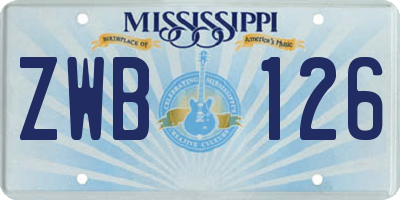 MS license plate ZWB126