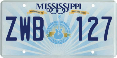 MS license plate ZWB127
