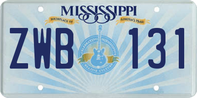 MS license plate ZWB131
