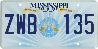 MS license plate ZWB135