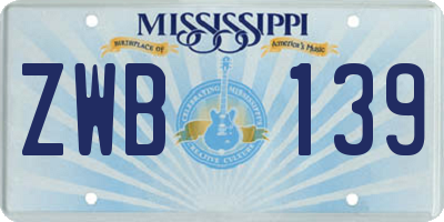 MS license plate ZWB139