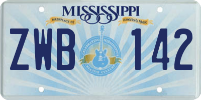 MS license plate ZWB142
