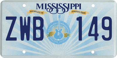 MS license plate ZWB149