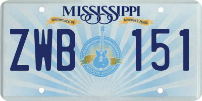 MS license plate ZWB151