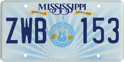 MS license plate ZWB153