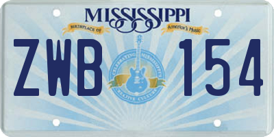 MS license plate ZWB154