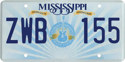 MS license plate ZWB155