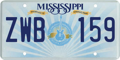 MS license plate ZWB159