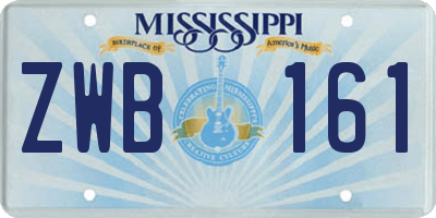 MS license plate ZWB161