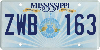 MS license plate ZWB163