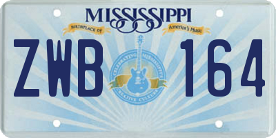 MS license plate ZWB164