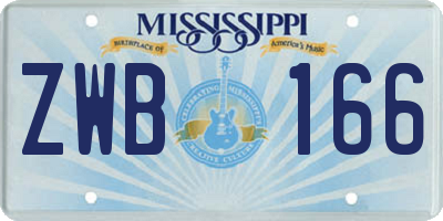 MS license plate ZWB166