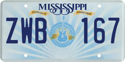 MS license plate ZWB167