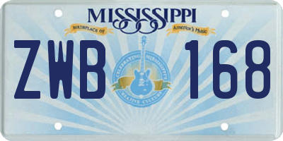 MS license plate ZWB168
