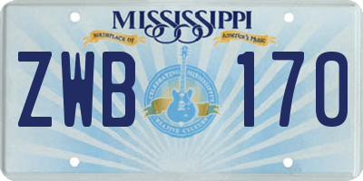 MS license plate ZWB170