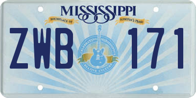 MS license plate ZWB171