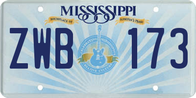 MS license plate ZWB173
