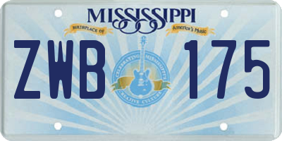 MS license plate ZWB175