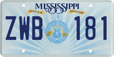 MS license plate ZWB181