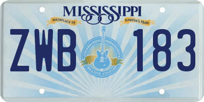 MS license plate ZWB183
