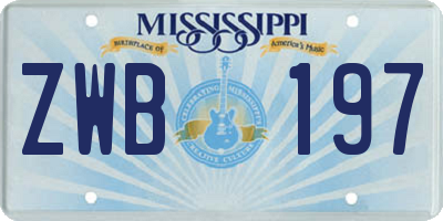 MS license plate ZWB197