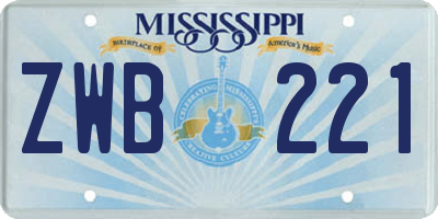 MS license plate ZWB221
