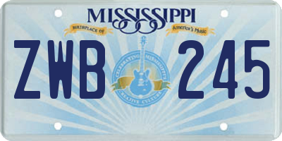 MS license plate ZWB245