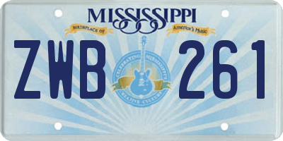 MS license plate ZWB261