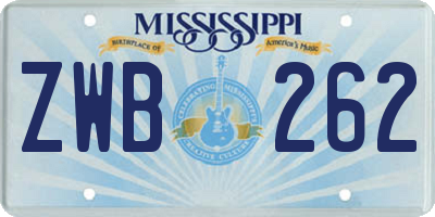 MS license plate ZWB262