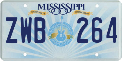 MS license plate ZWB264