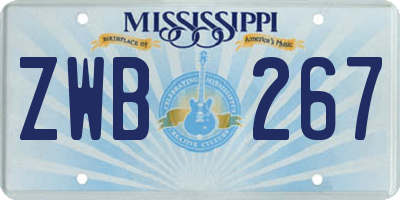 MS license plate ZWB267