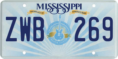 MS license plate ZWB269