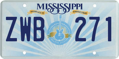 MS license plate ZWB271