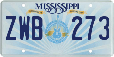 MS license plate ZWB273