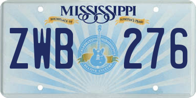 MS license plate ZWB276