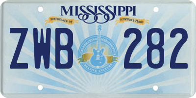 MS license plate ZWB282