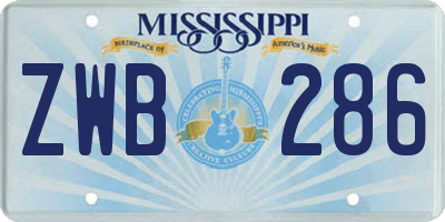 MS license plate ZWB286