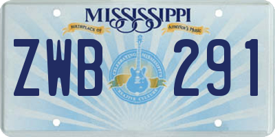 MS license plate ZWB291