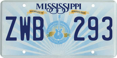 MS license plate ZWB293
