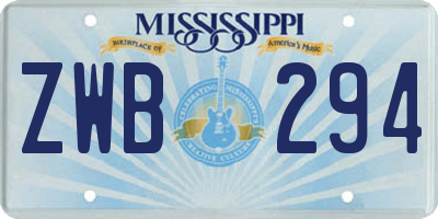 MS license plate ZWB294